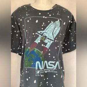 Grayson Threads Men T-Shirt XL gray Polka Dot NASA Space Shuttle